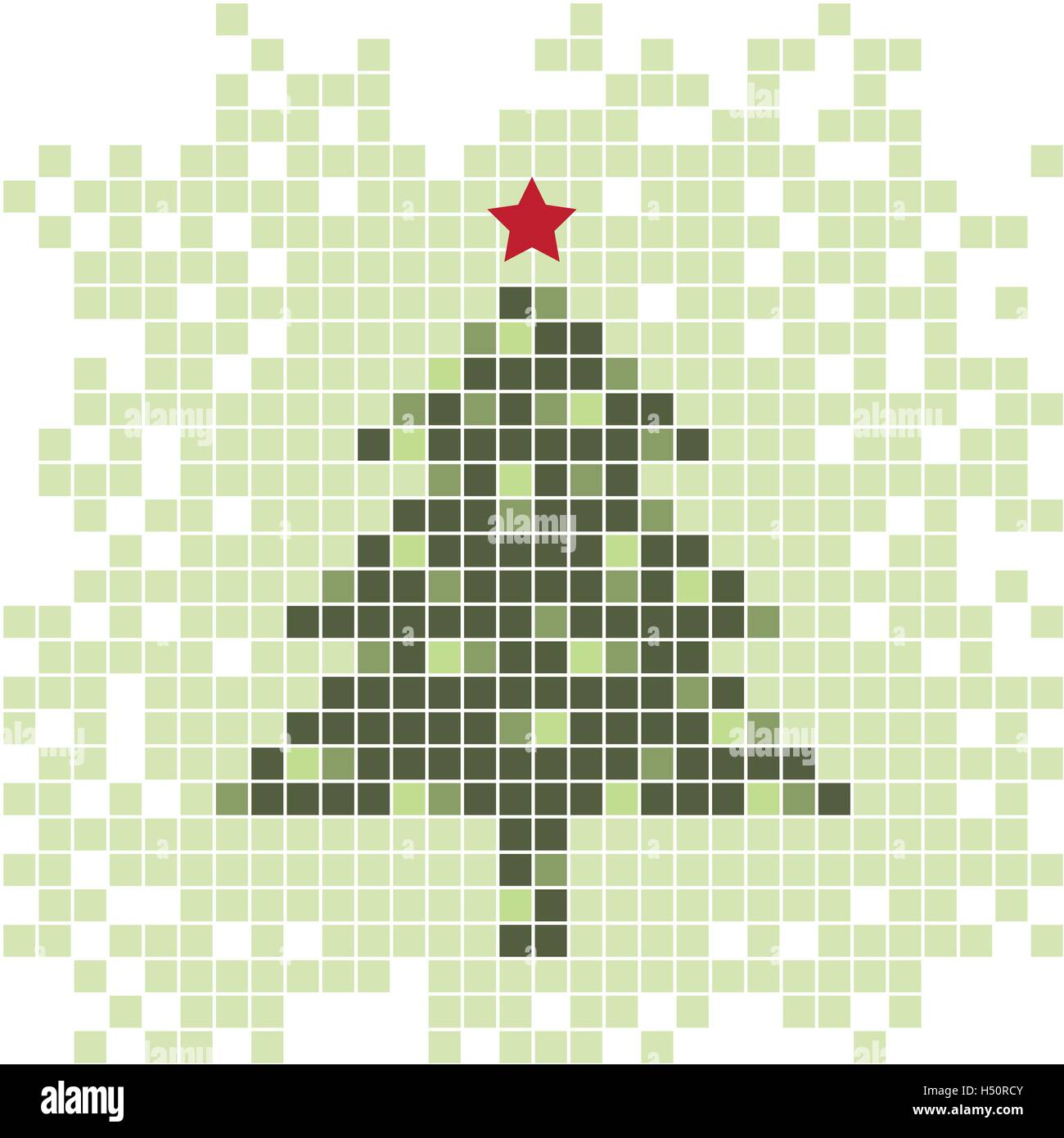 Retro mosaic christmas tree hi-res stock photography and images - Alamy
