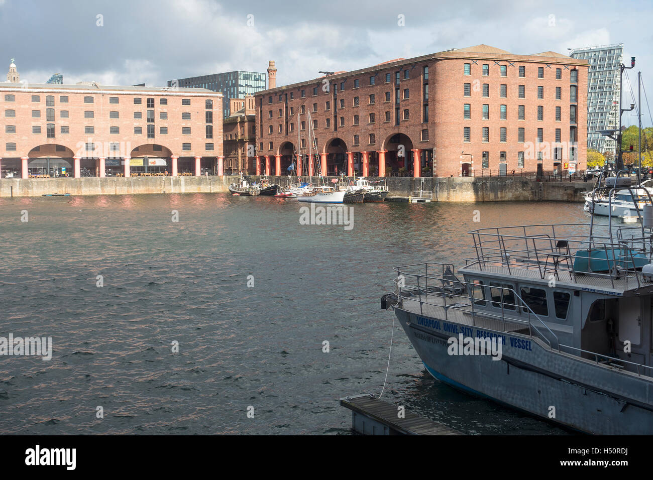 The Albert Dock Complex in the Historic Liverpool Waterfront Merseyside England United Kingdom