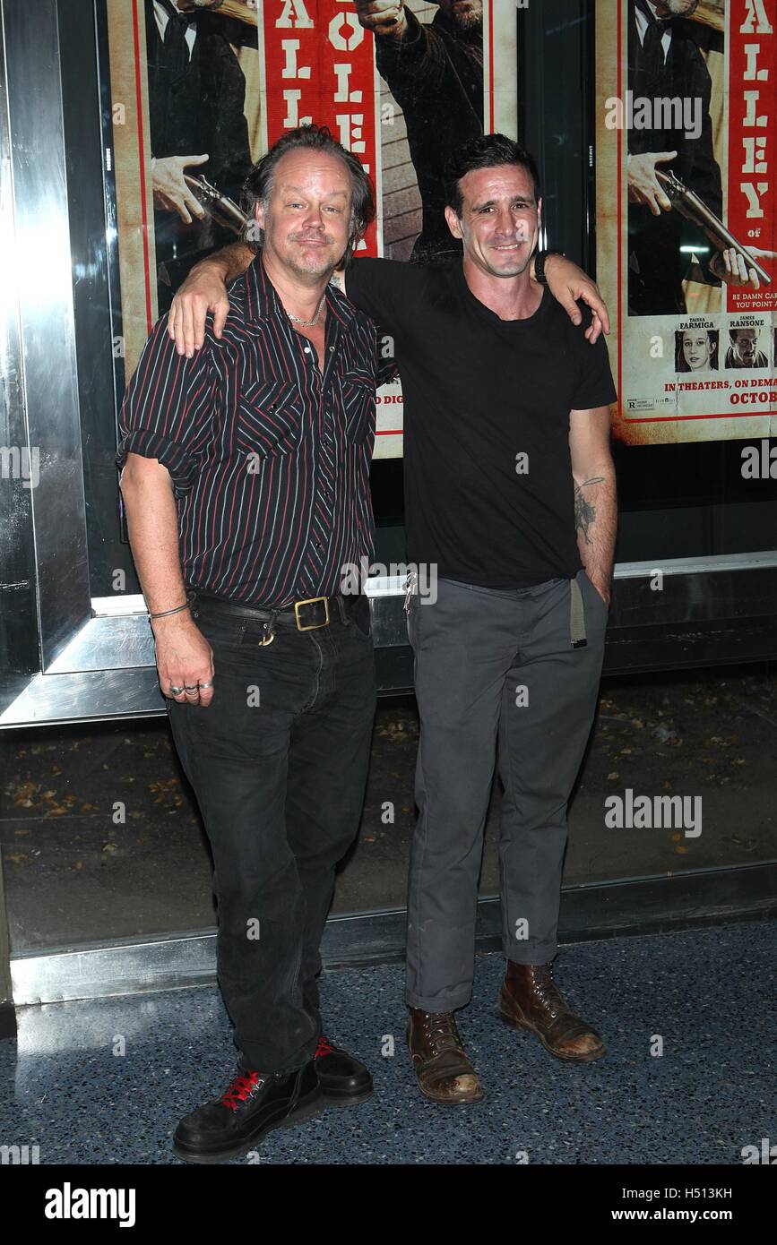 New York, NY, USA. 18th Oct, 2016. Larry Fessenden and James Ransone at the Screening and Q&A: 'In The Valley of Violence' at SVA Theater on October 18, 2016 in New York City. Credit:  Diego Corredor/Media Punch/Alamy Live News Stock Photo