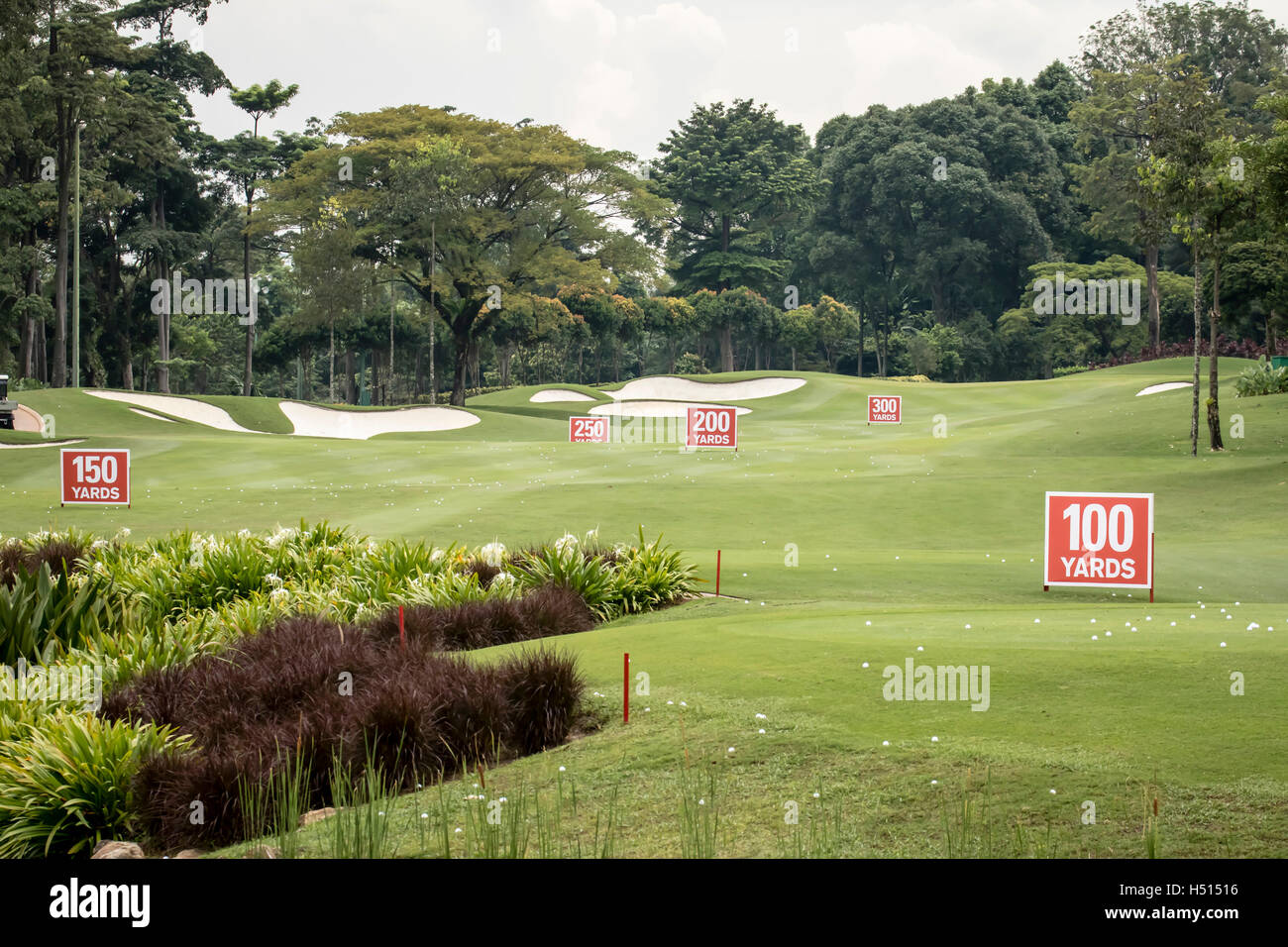 Kuala Lumpur, Malaysia.  19th Oct, 2016. A view of the driving range set up for CIMB PGA Championship starts on 20th October. Credit:  Danny Chan/Alamy Live News. Stock Photo