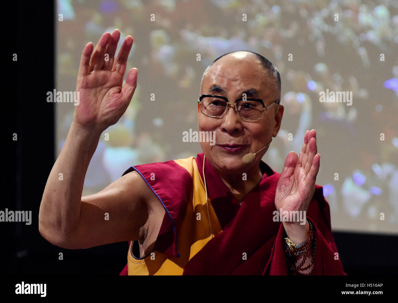 Prague, Czech Republic. 19th Oct, 2016. The Tibetan Dalai Lama attends ...