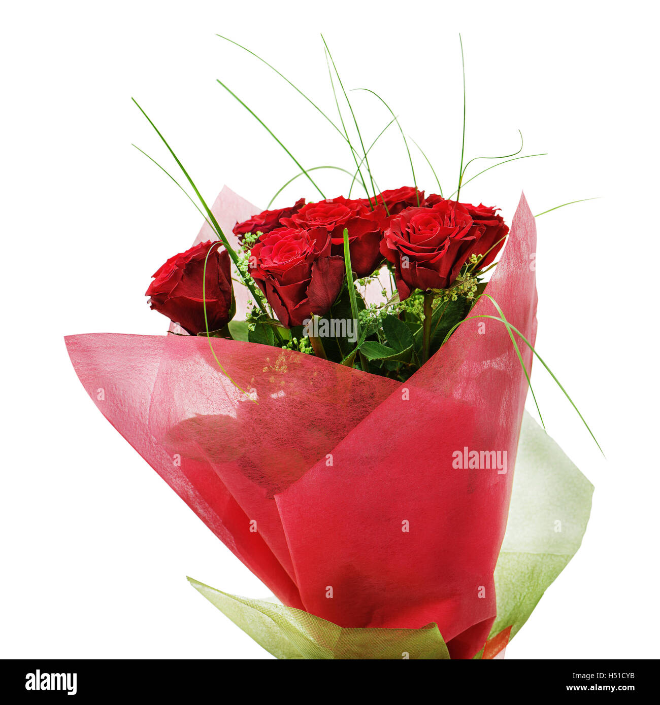 Colorful flower bouquet from red roses isolated on white background ...