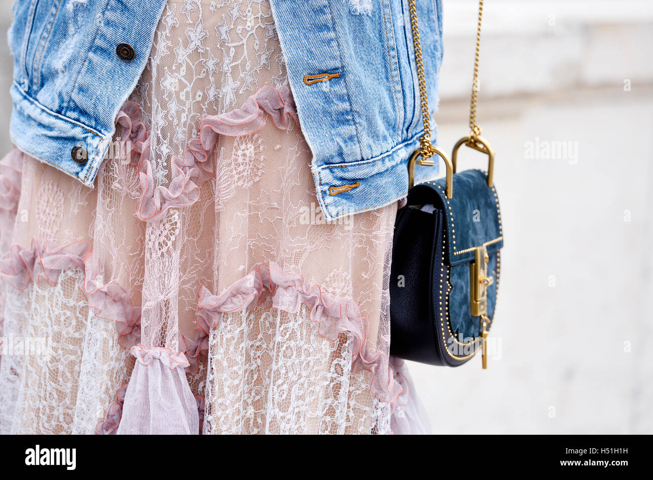 tekort Misverstand wetenschapper Lace dress at Paris Fashion Week 2016 Stock Photo - Alamy