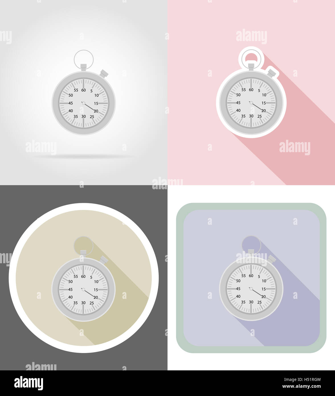 stopwatch flat icons illustration isolated on background Stock Photo ...