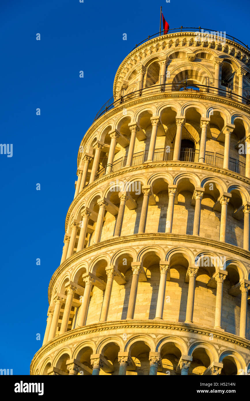 Details of the Leaning Tower of Pisa - Italy Stock Photo