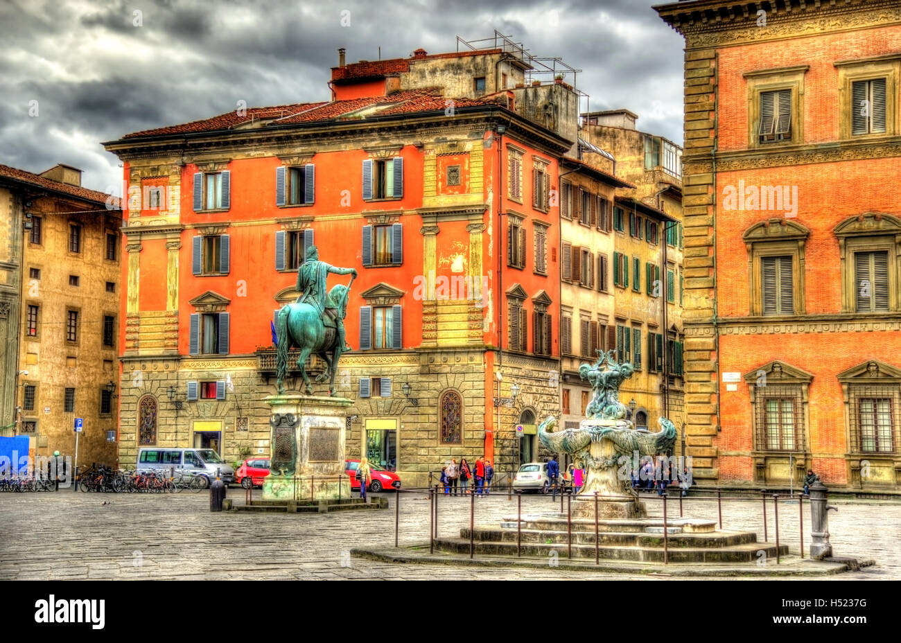 Santissima Annunziata square in Florence - Italy Stock Photo