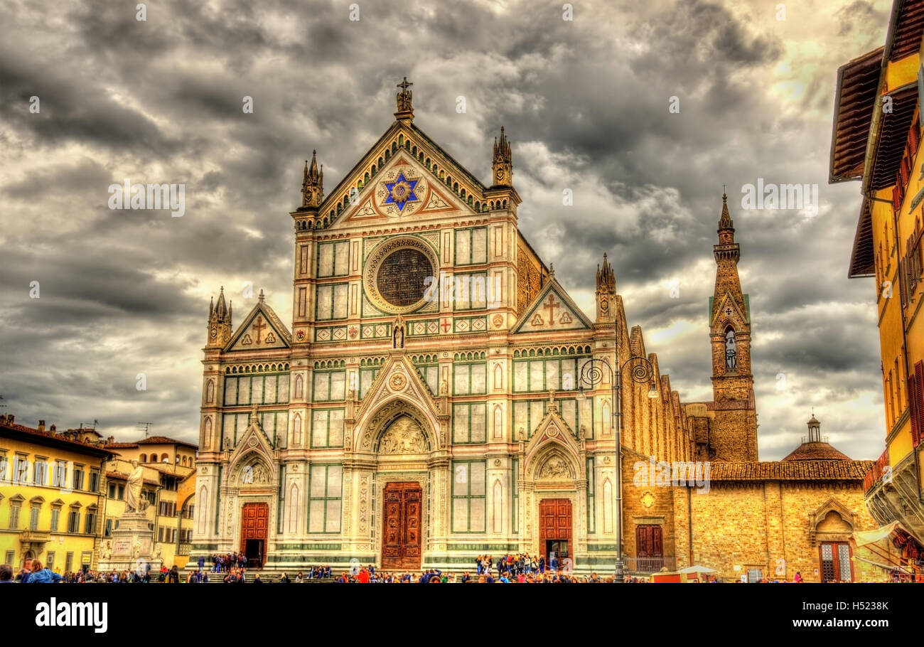 Basilica of Santa Croce in Florence - Italy Stock Photo