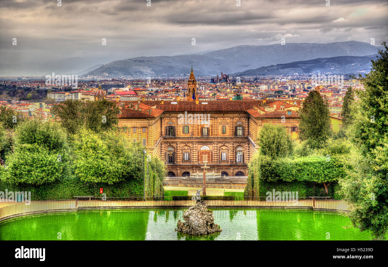 View of the Palazzo Pitti in Florence - Italy Stock Photo
