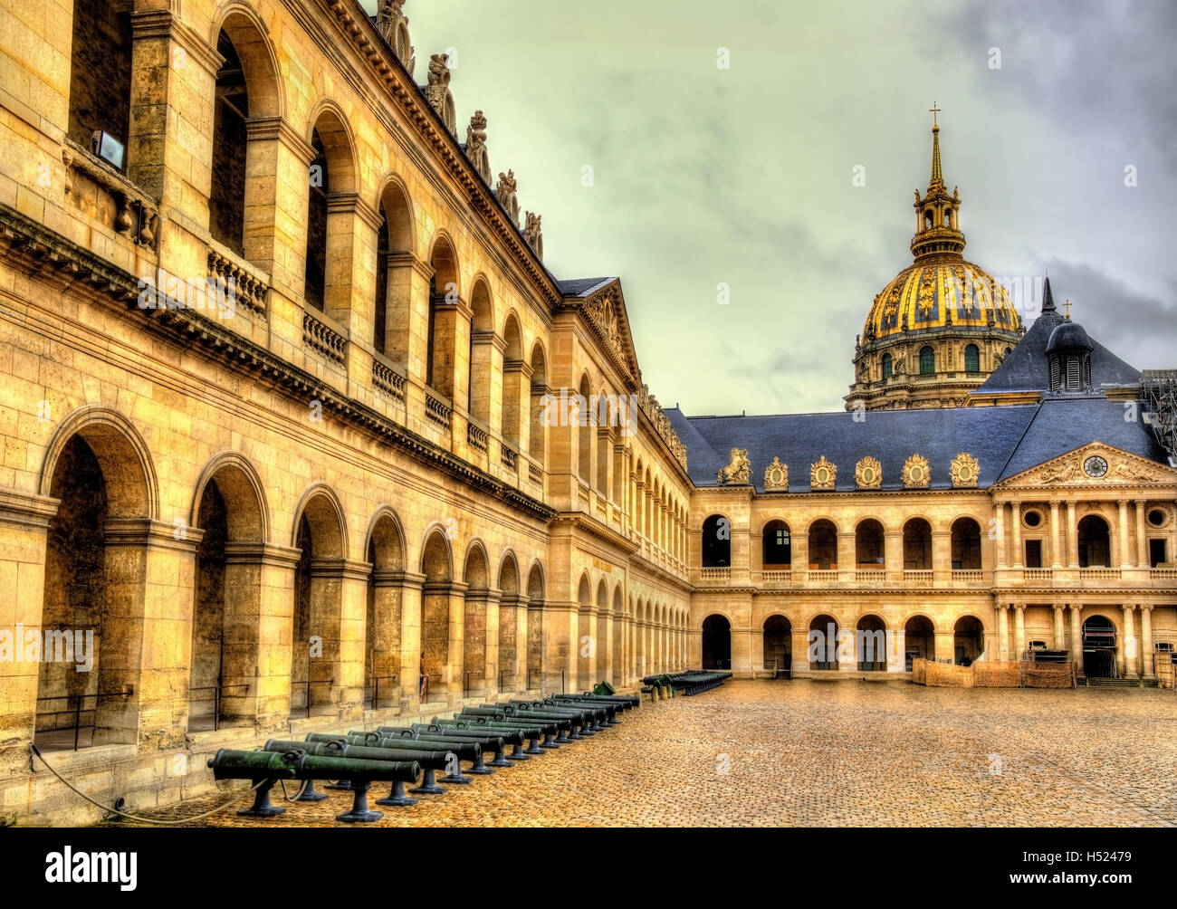 Court of Honor in the Residence of the Invalids - Paris Stock Photo