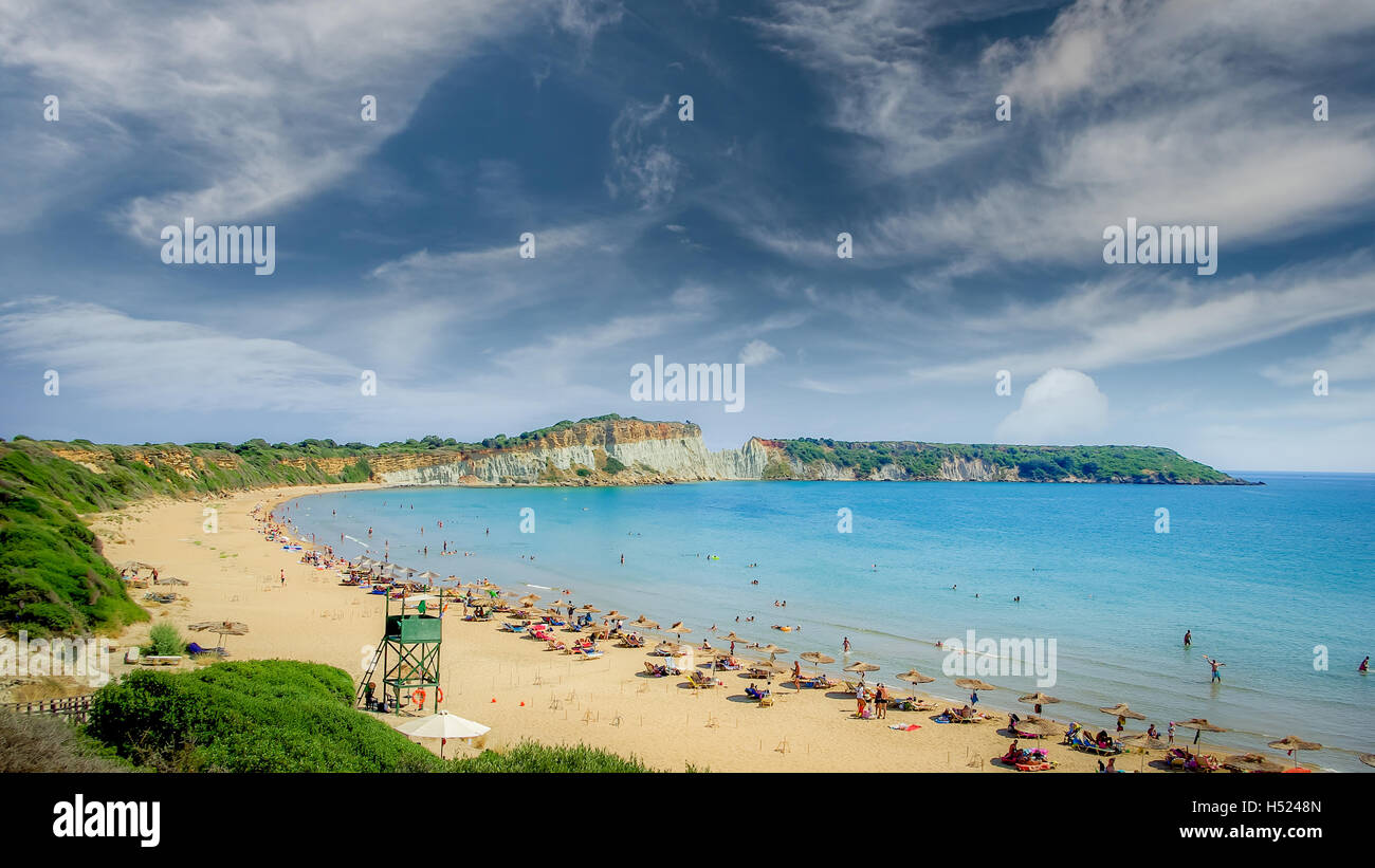 Gerakas beach on Zakynthos Island, Greece. It is a protected area of Caretta Caretta turtle nesting site Stock Photo