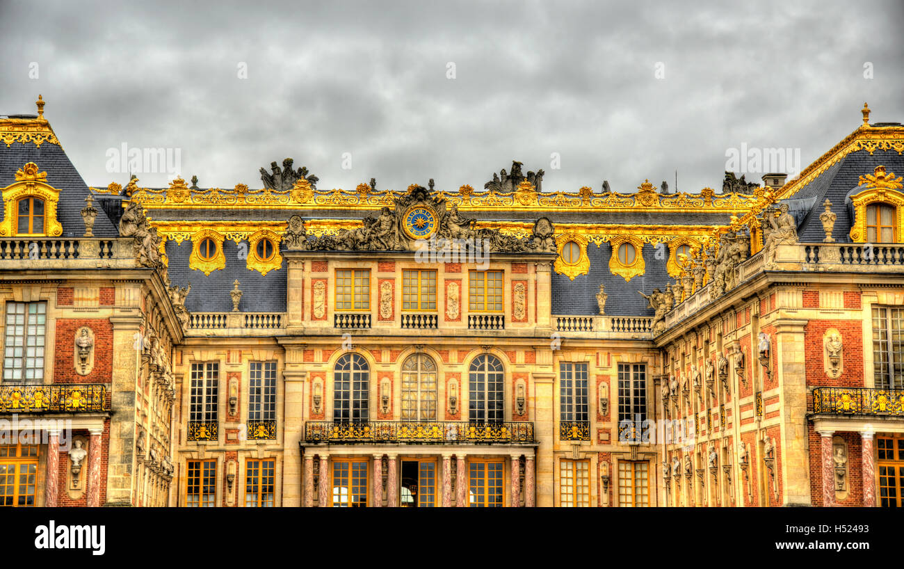 Facade of the Palace of Versailles - France Stock Photo
