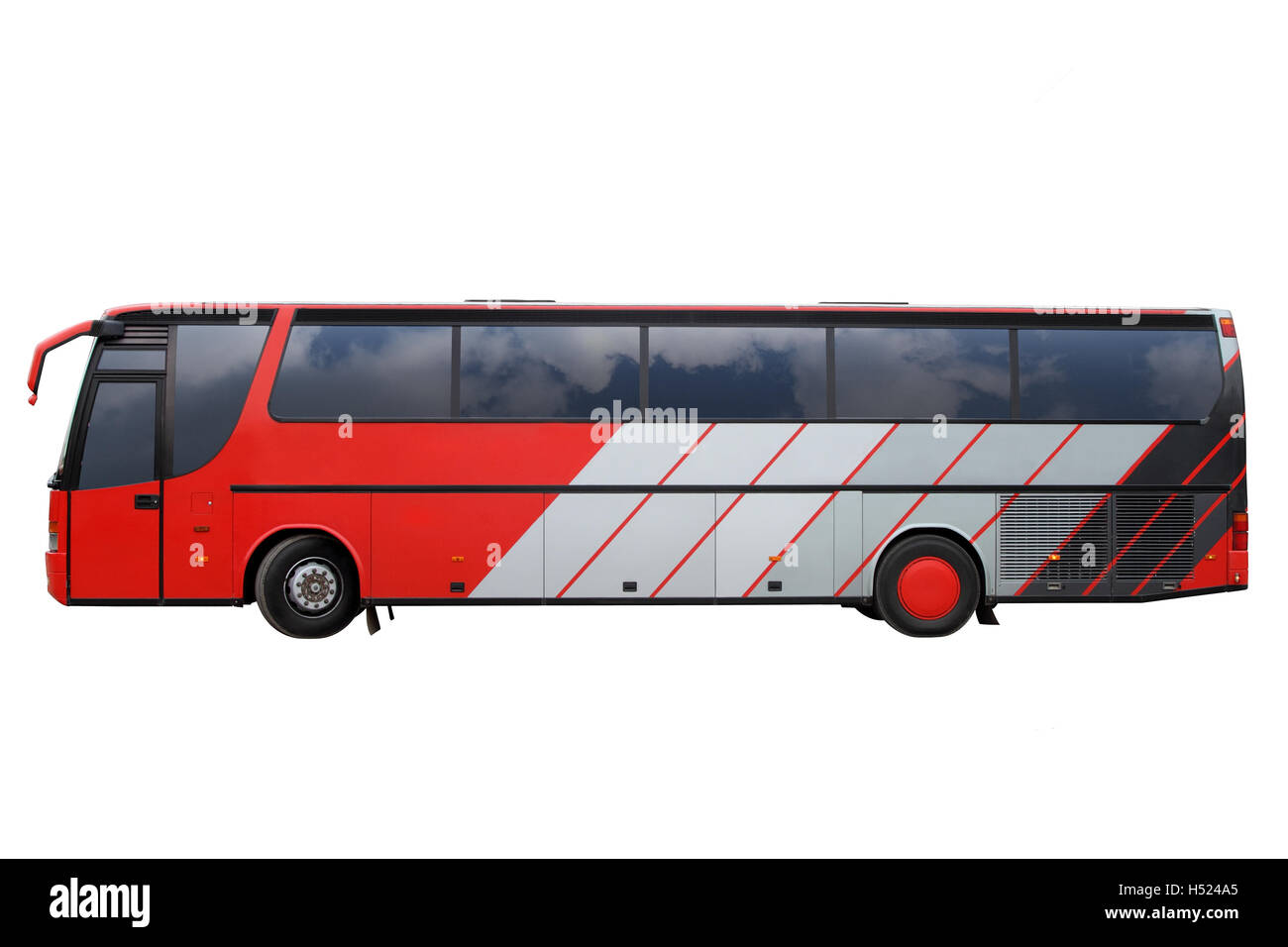 Red  bus, isolated on white background. Stock Photo