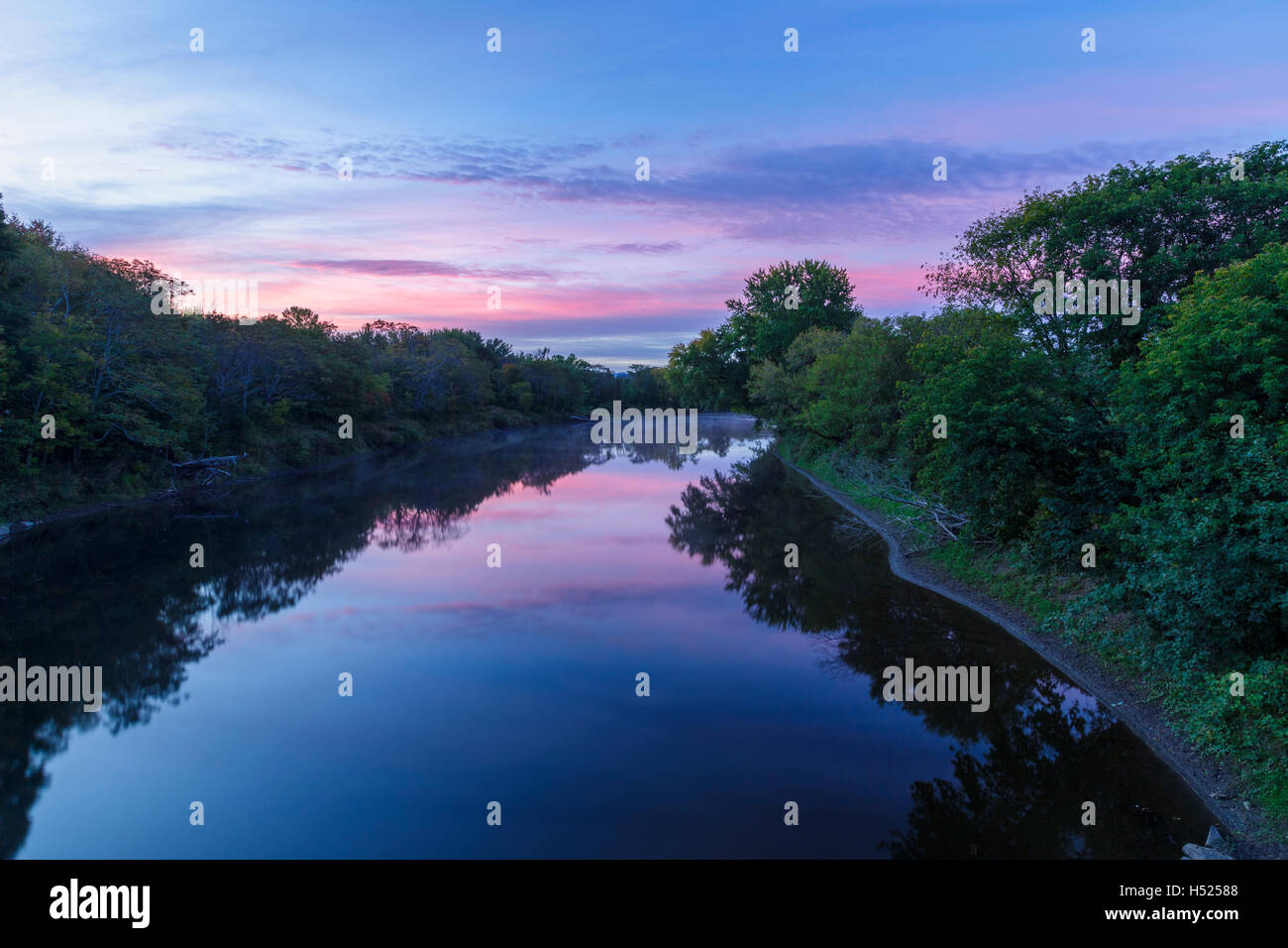 Sunrise from the Janice Peaslee Bridge in Stratford, New Hampshire ...