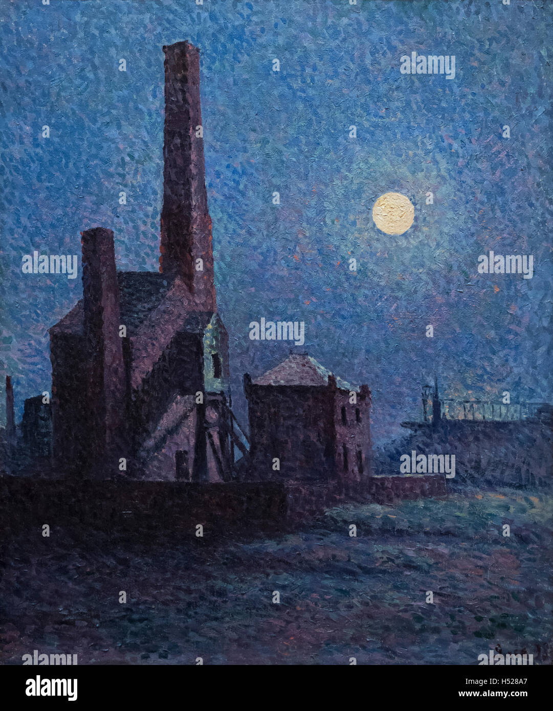 Maximilien Luce (1858-1941), Factory in the Moonlight, 1898. Stock Photo