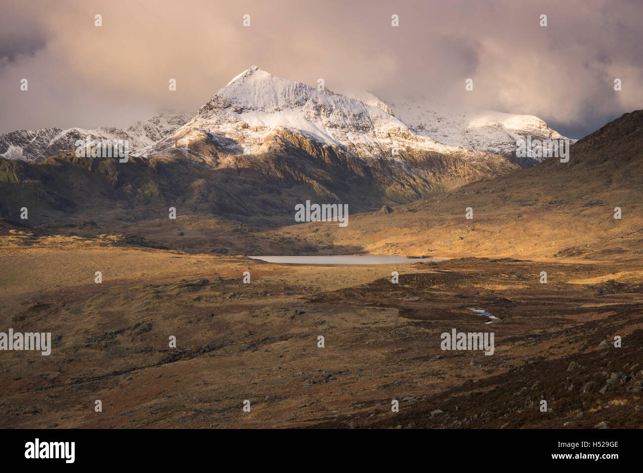 Crib Goch and Snowdon, the highest mountain in England and Wales viewed