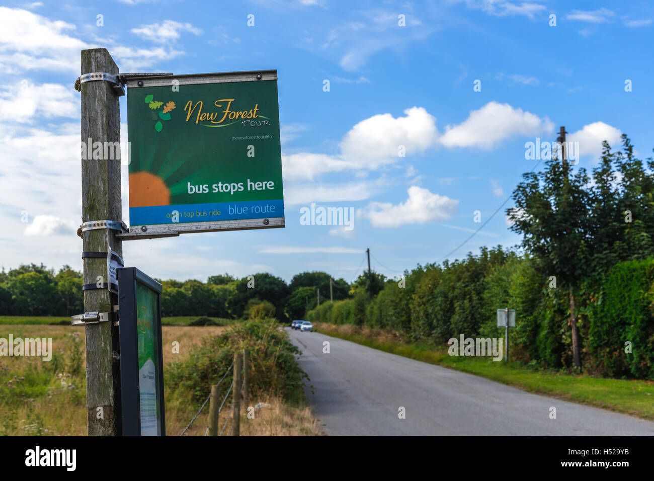 Bus Stop at New Forest Stock Photo Alamy
