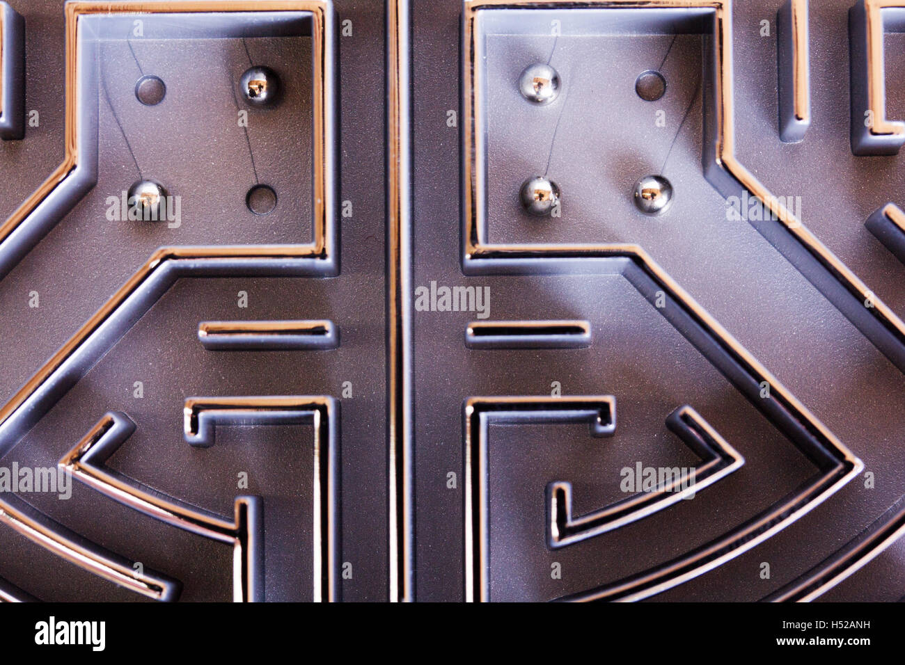 Close up of a grey labyrinth or maze puzzle Stock Photo