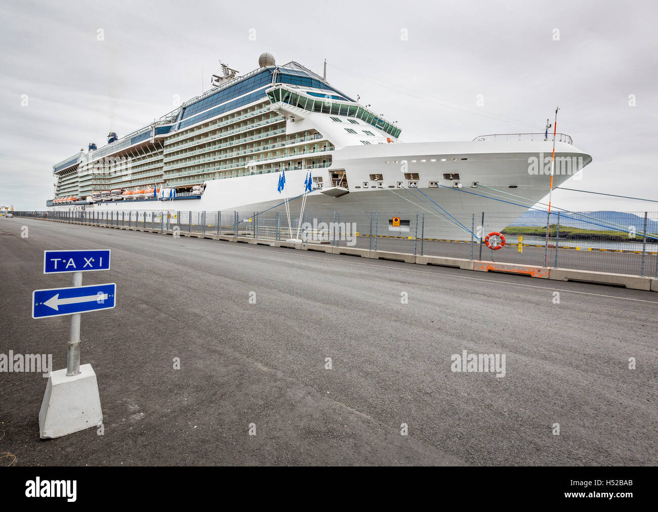 Large Cruise Ship Docked In Reykjavik Harbor Iceland Stock Photo Alamy