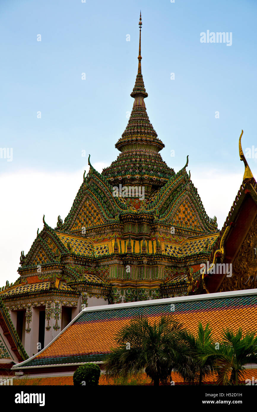 bangkok in temple thailand abstract cross colors roof wat asia sky and ...