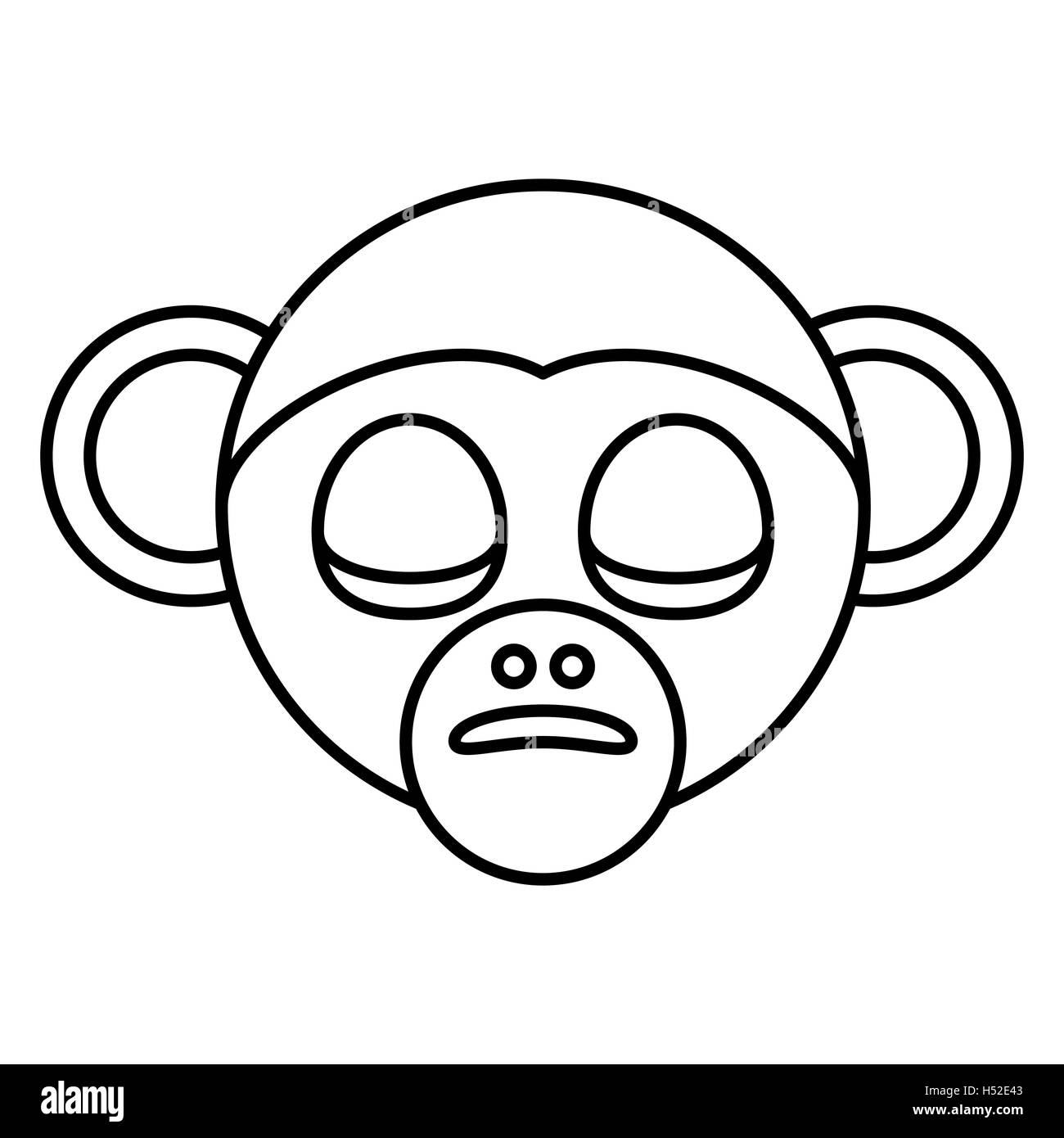 Cartoon monkey face Black and White Stock Photos & Images Alamy