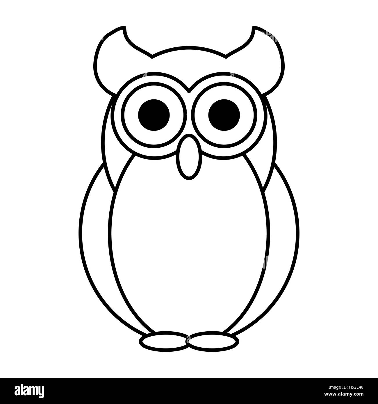 Owl Cartoon Vector Black And White Stock Photos Images Alamy