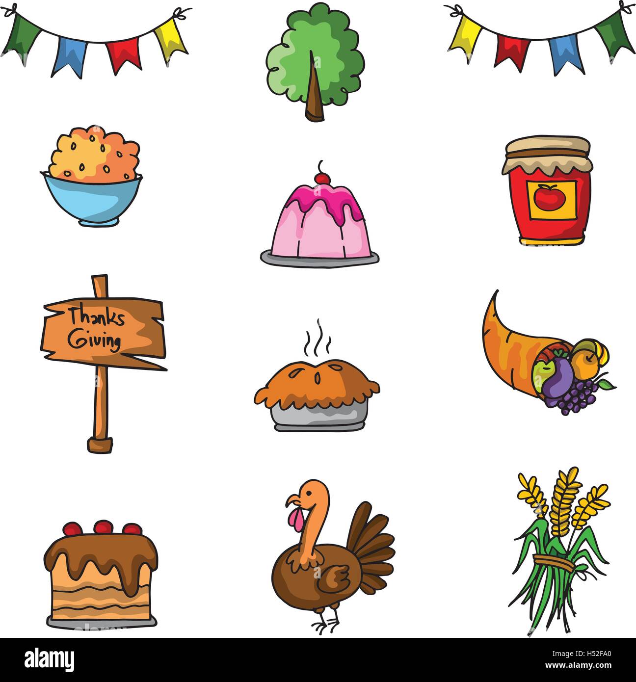Doodle of element thanksgiving set Stock Vector Image & Art - Alamy