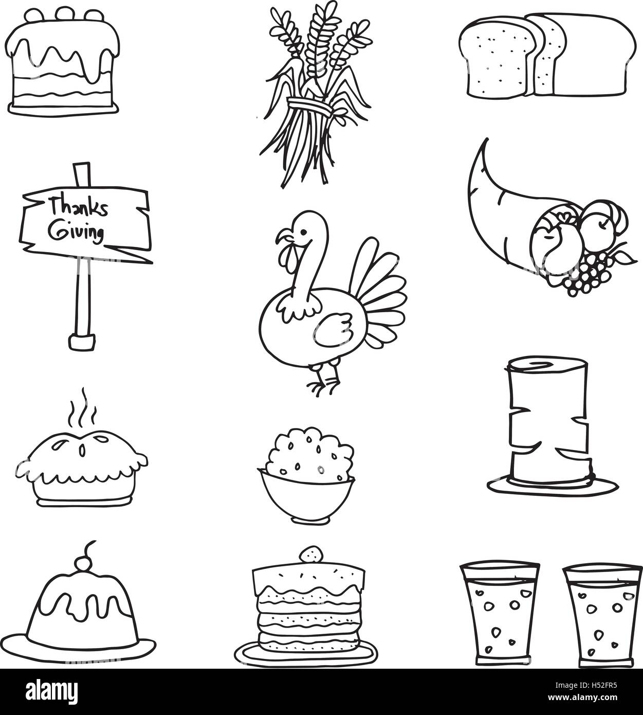 Doodle of element thanksgiving set Stock Vector Image & Art - Alamy