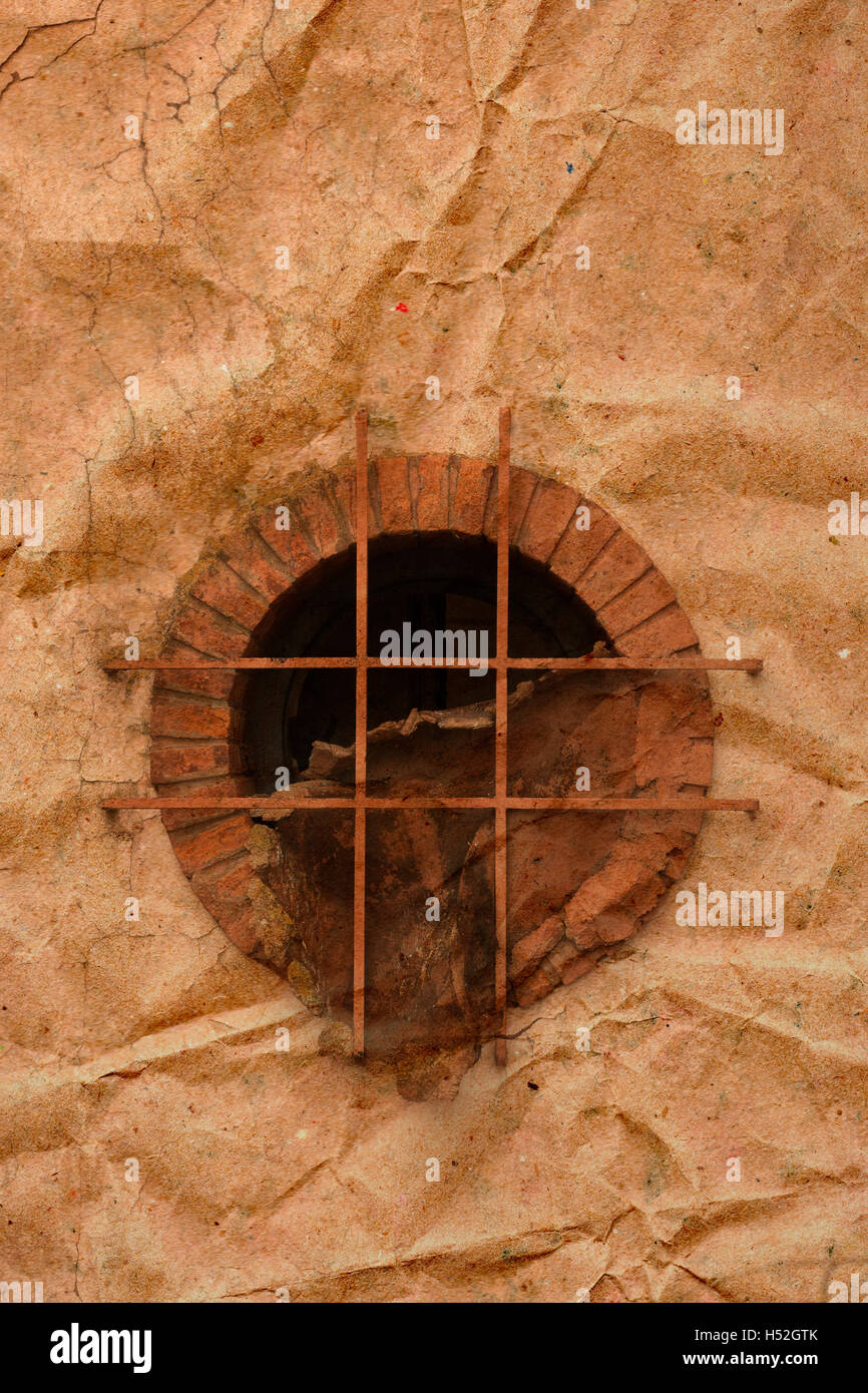 Round brick window Stock Photo Alamy