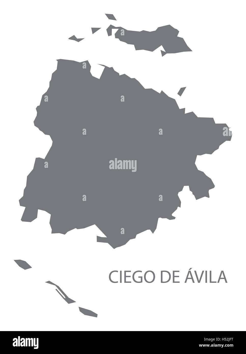 Ciego de Avila Cuba Map grey Stock Vector