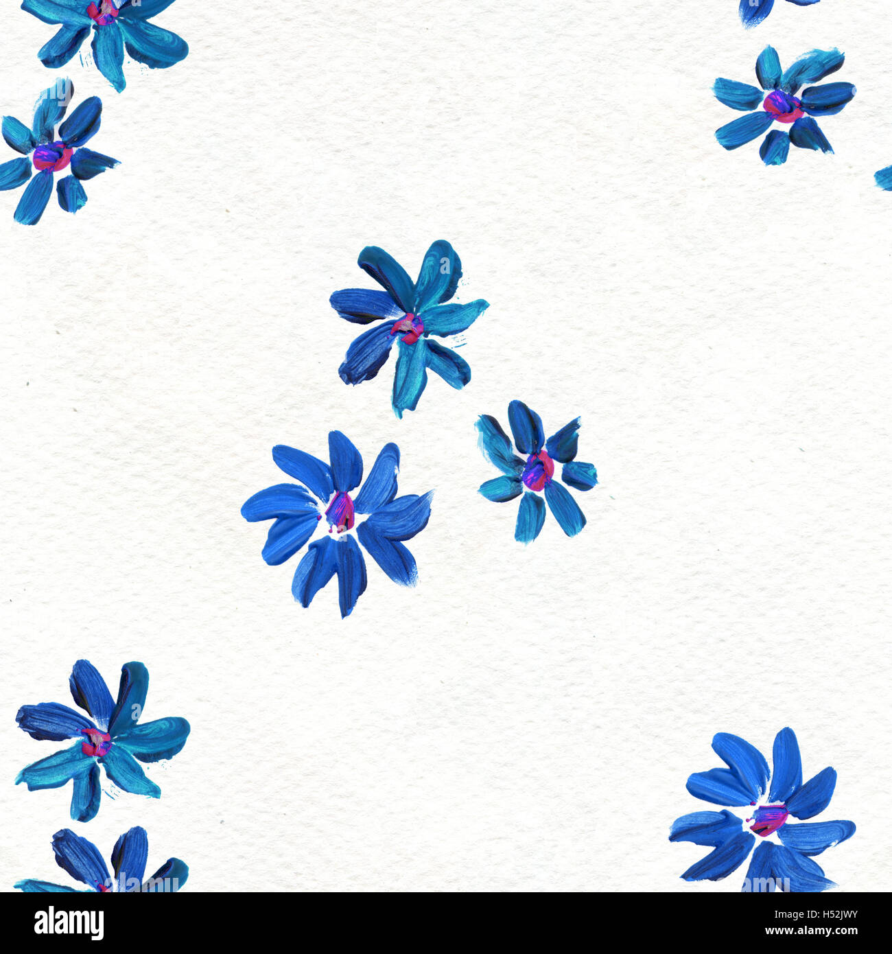 Seamless pattern with blue flowers Stock Photo - Alamy