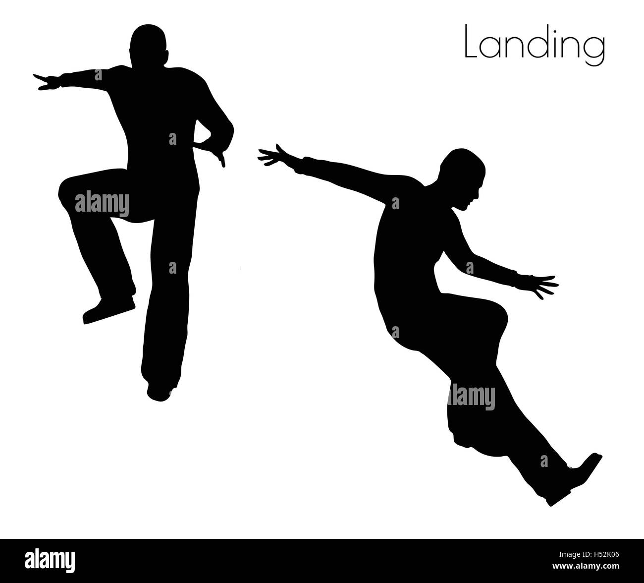 EPS 10 vector illustration of man in  Landing  Action pose on white background Stock Vector