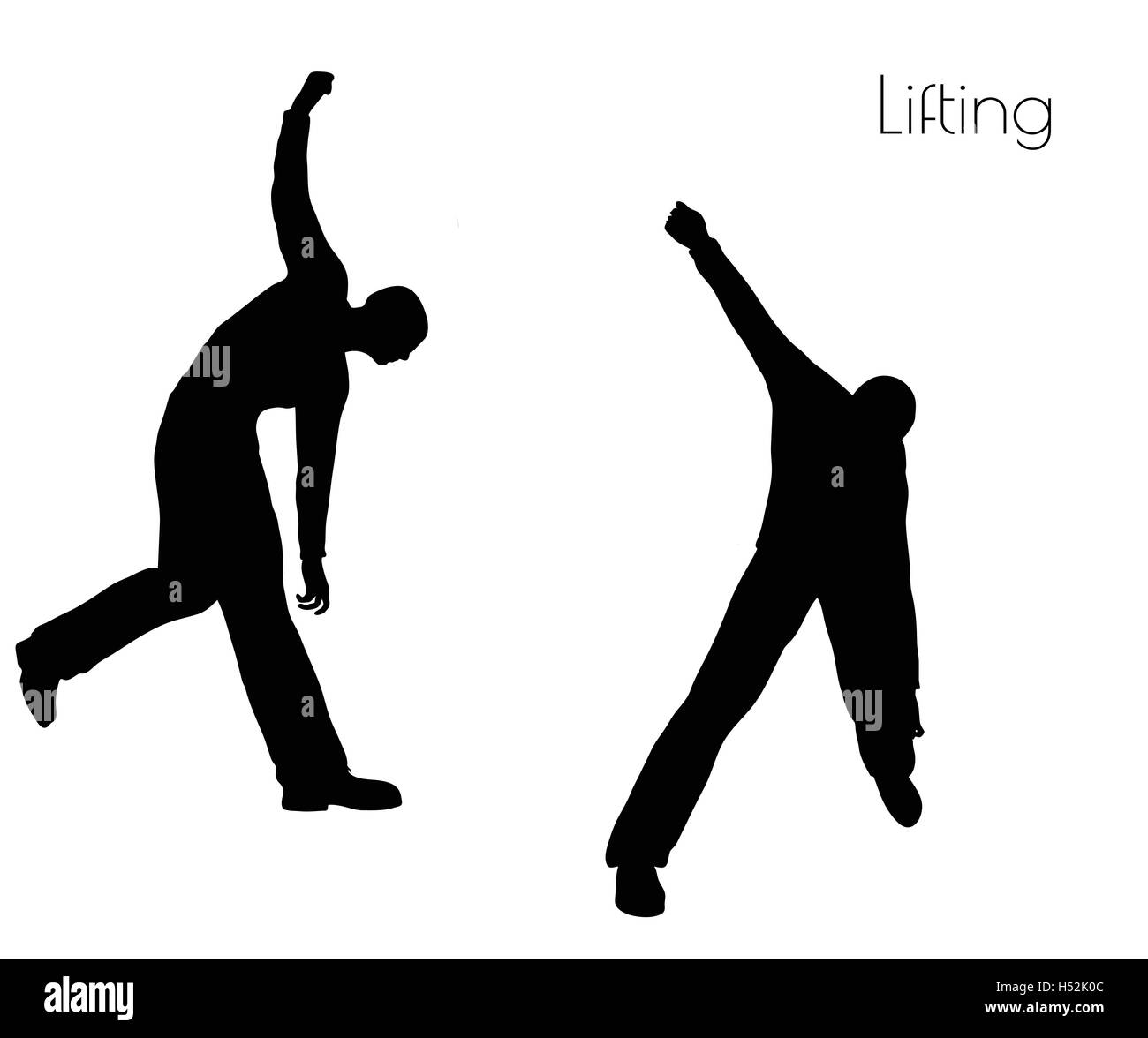 EPS 10 vector illustration of man in  Lifting  Action pose on white background Stock Vector