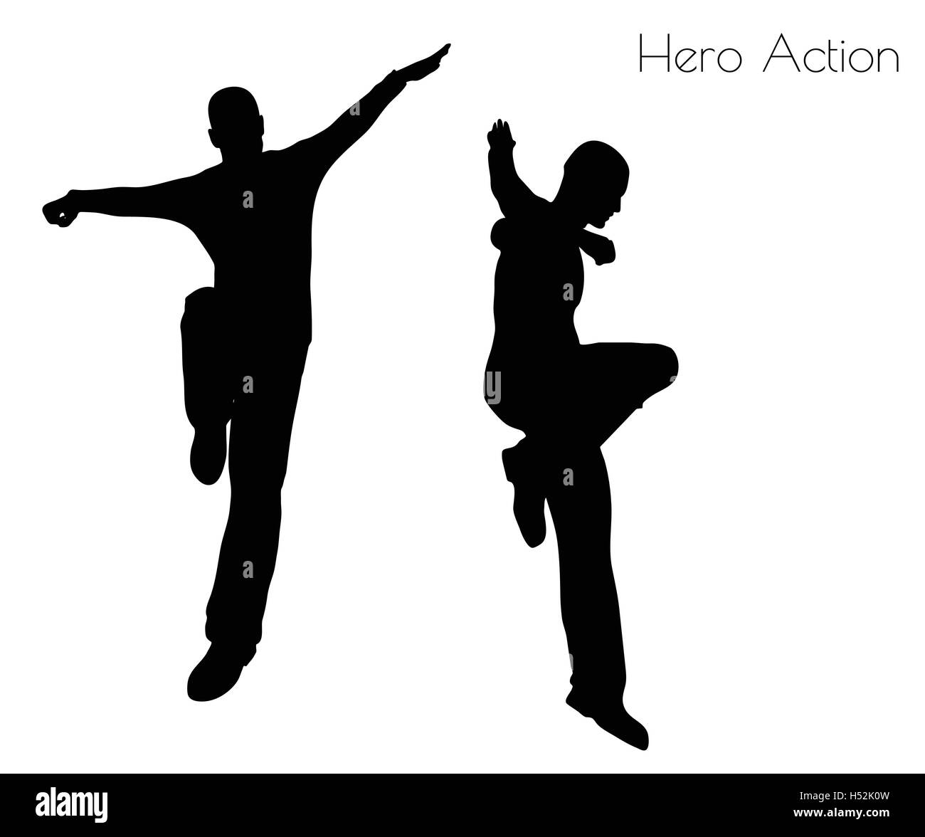 EPS 10 vector illustration of man in Hero Action pose on white background Stock Vector