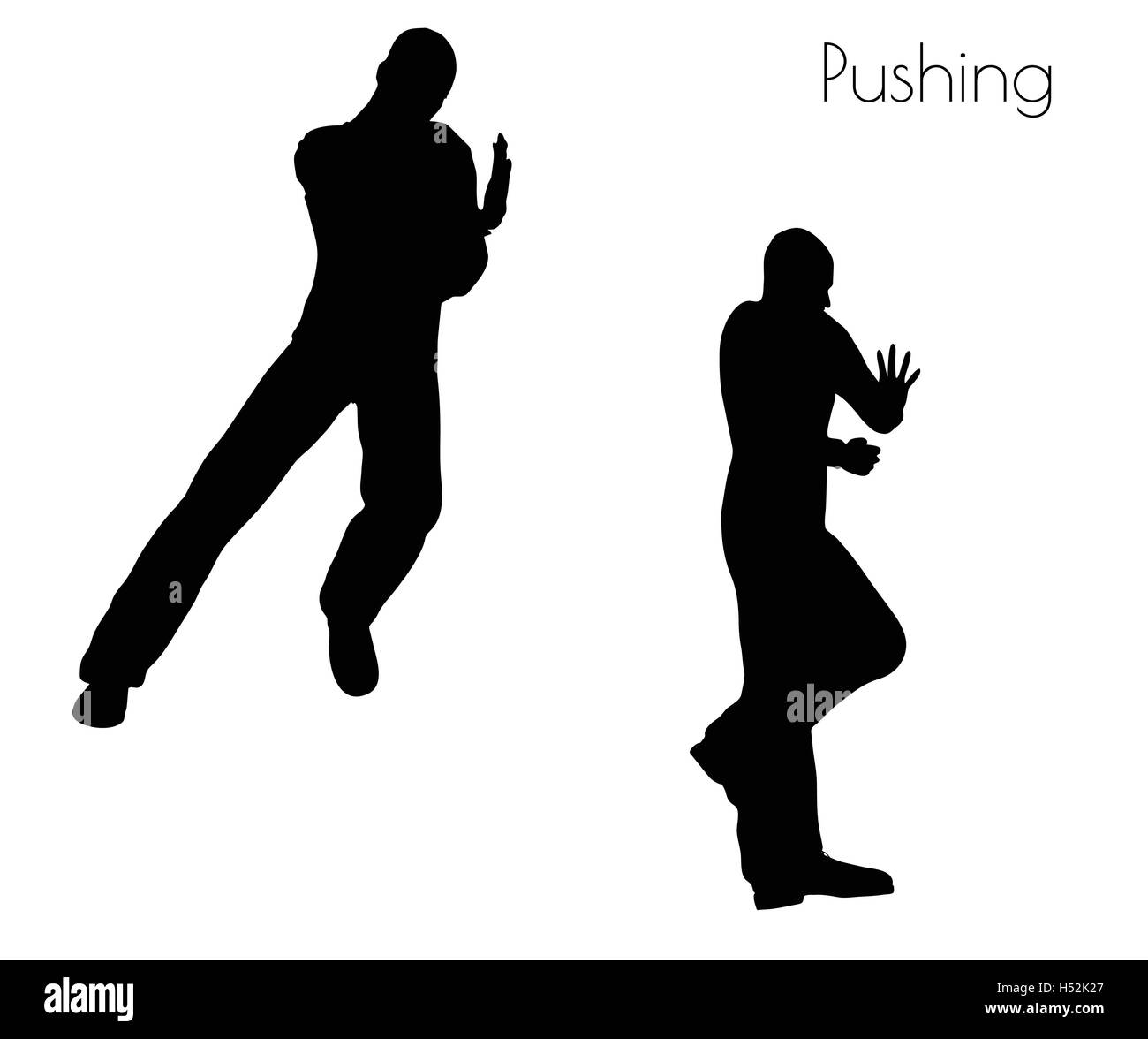 EPS 10 vector illustration of man in  Pushing  Action pose on white background Stock Vector