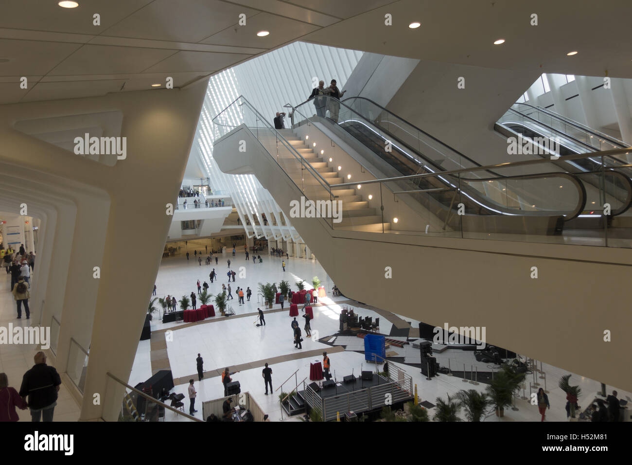 Intrerior shot of the Oculus Mall at the new World Trade Center in lower Manhattan. Stock Photo