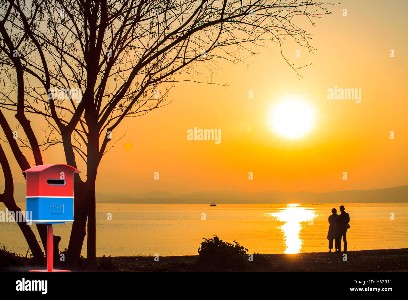 The 3d rendering mailbox with nice background image Stock Photo - Alamy