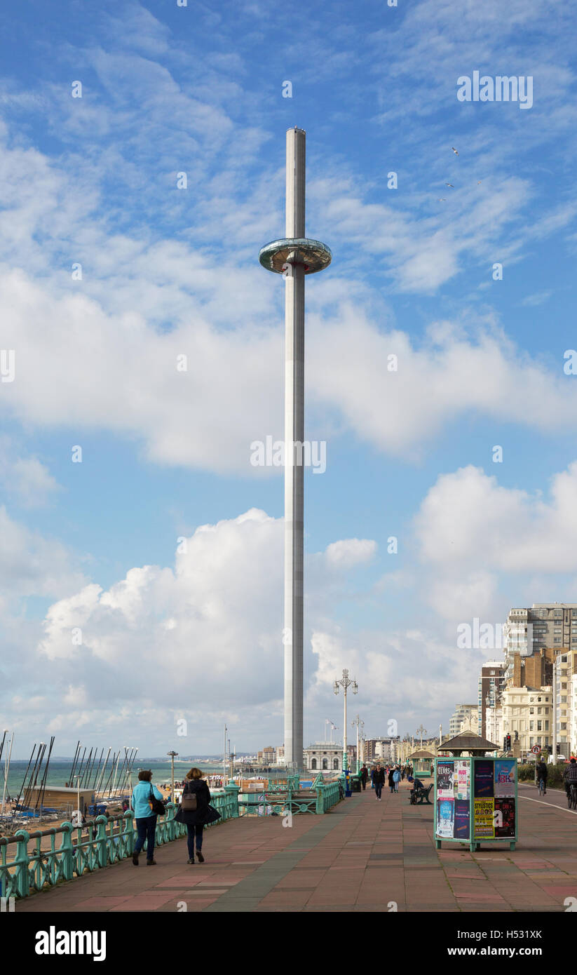 The British Airways i360 observation tower on the seafront, Brighton, East Sussex, England UK Stock Photo