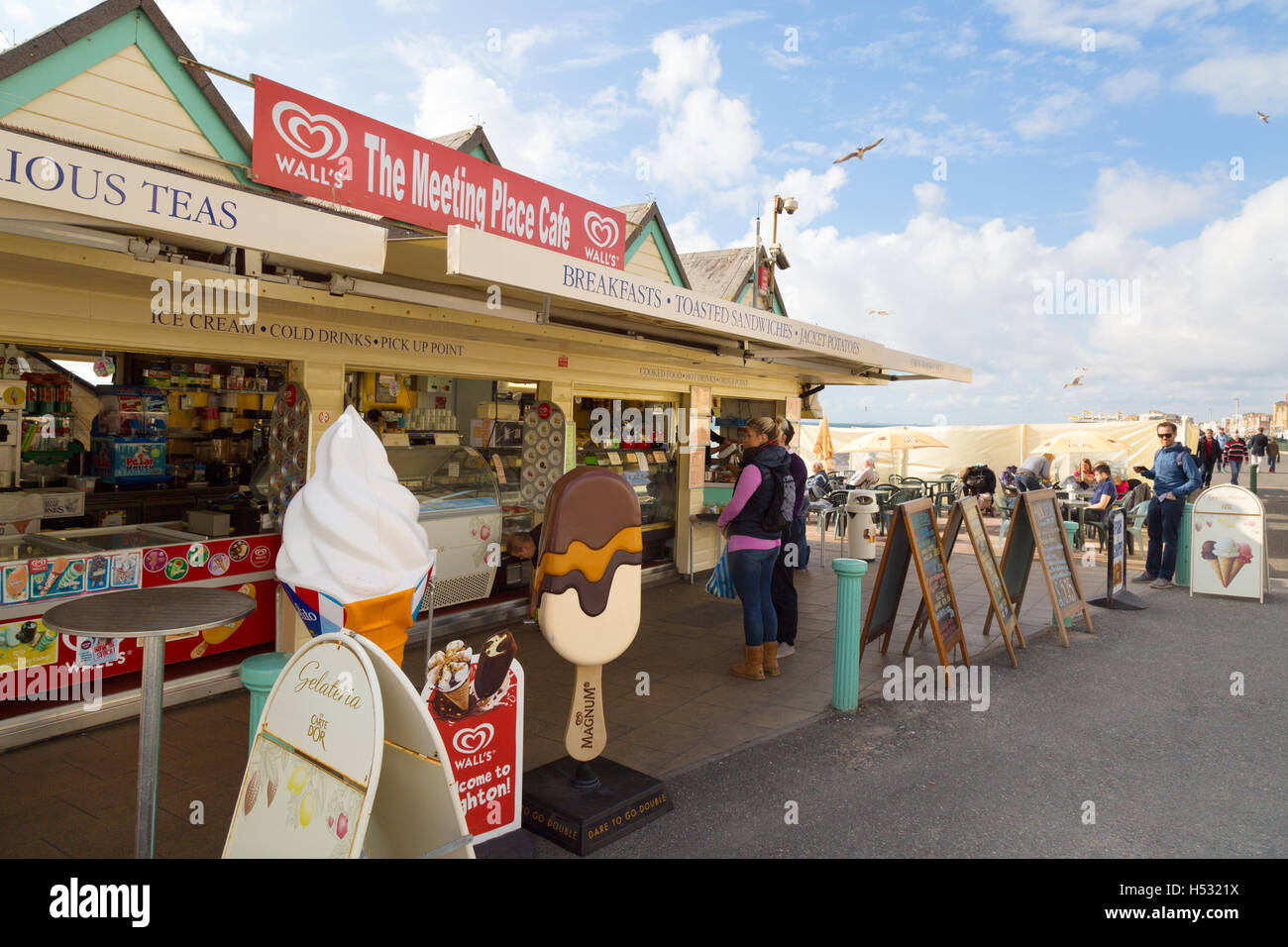 The Meeting Place cafe, Brighton seafront, Brighton and Hove, East Sussex England UK Stock Photo