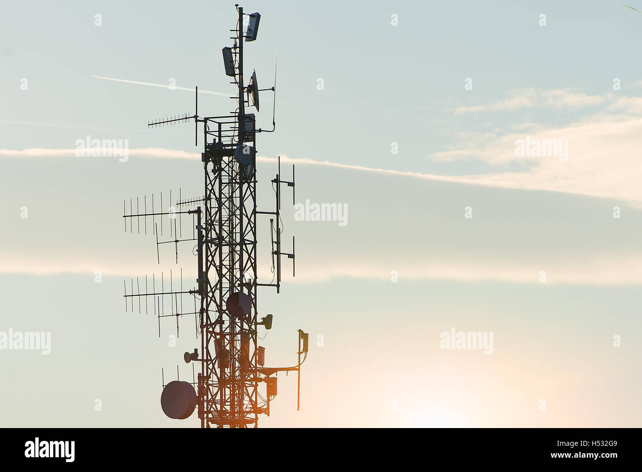 High repeater television antennas Stock Photo Alamy
