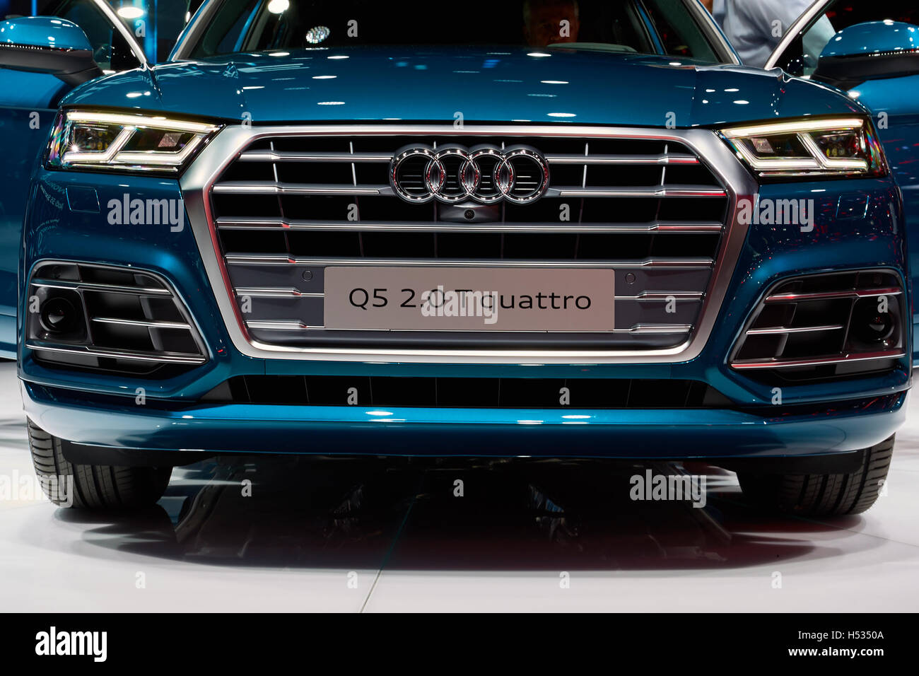 Paris, France - September 29, 2016: 2017 Audi Q5 presented on the Paris Motor Show in the Porte de Versailles Stock Photo