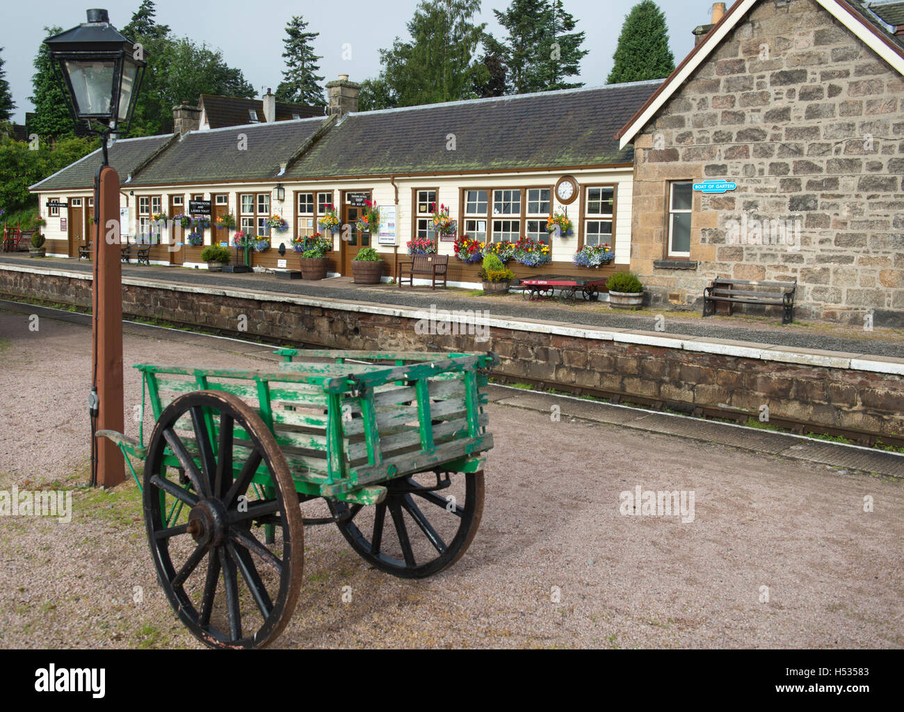 Platform at Boat of Garten Station in the Cairngorms National Park