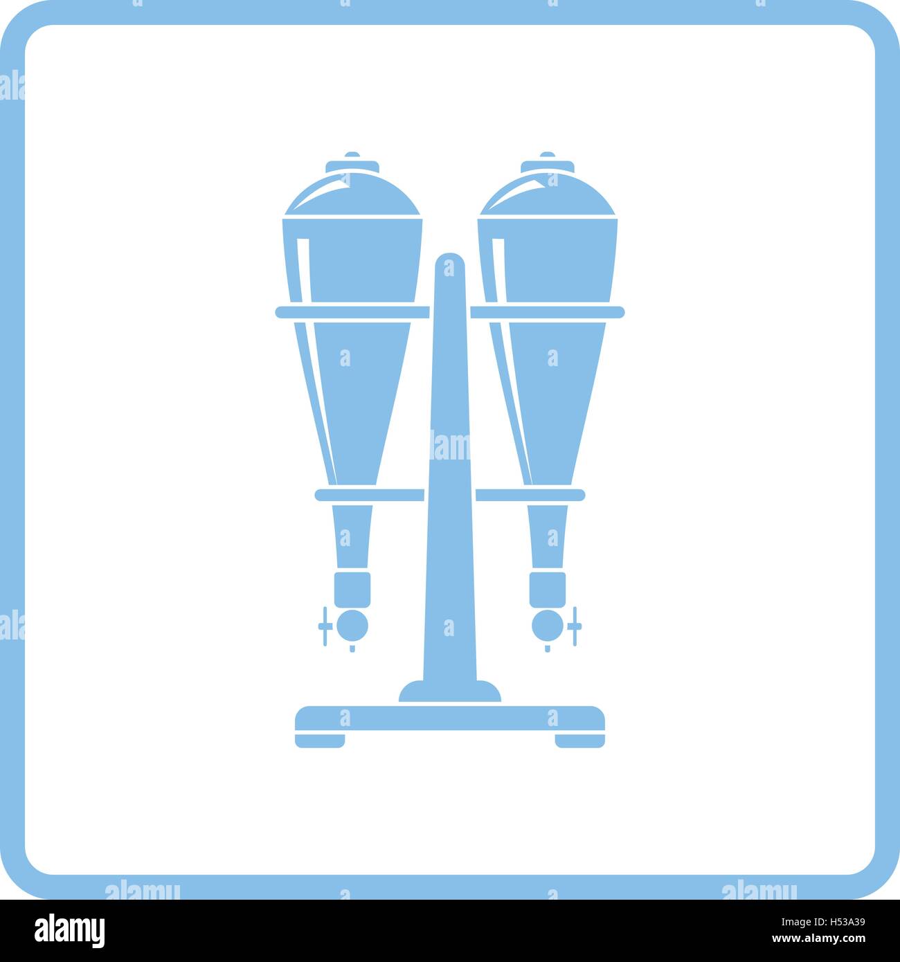 Soda siphon equipment icon. Blue frame design. Vector illustration. Stock Vector