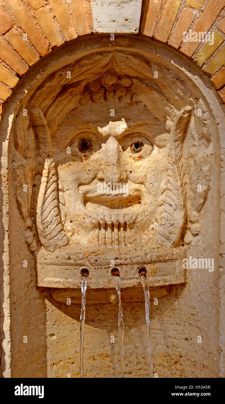 A detail of a spring water fountain in Rome, Italy Stock Photo
