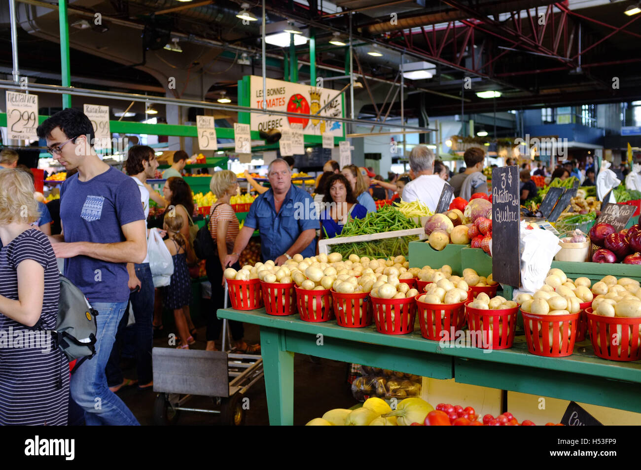 Inside Jean talon Market in Montreal Stock Photo
