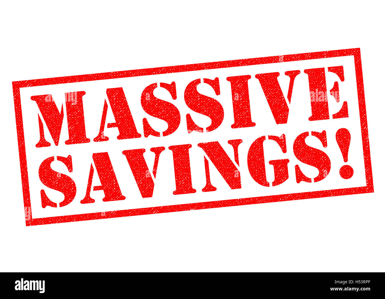 MASSIVE SAVINGS! red Rubber Stamp over a white background Stock Photo