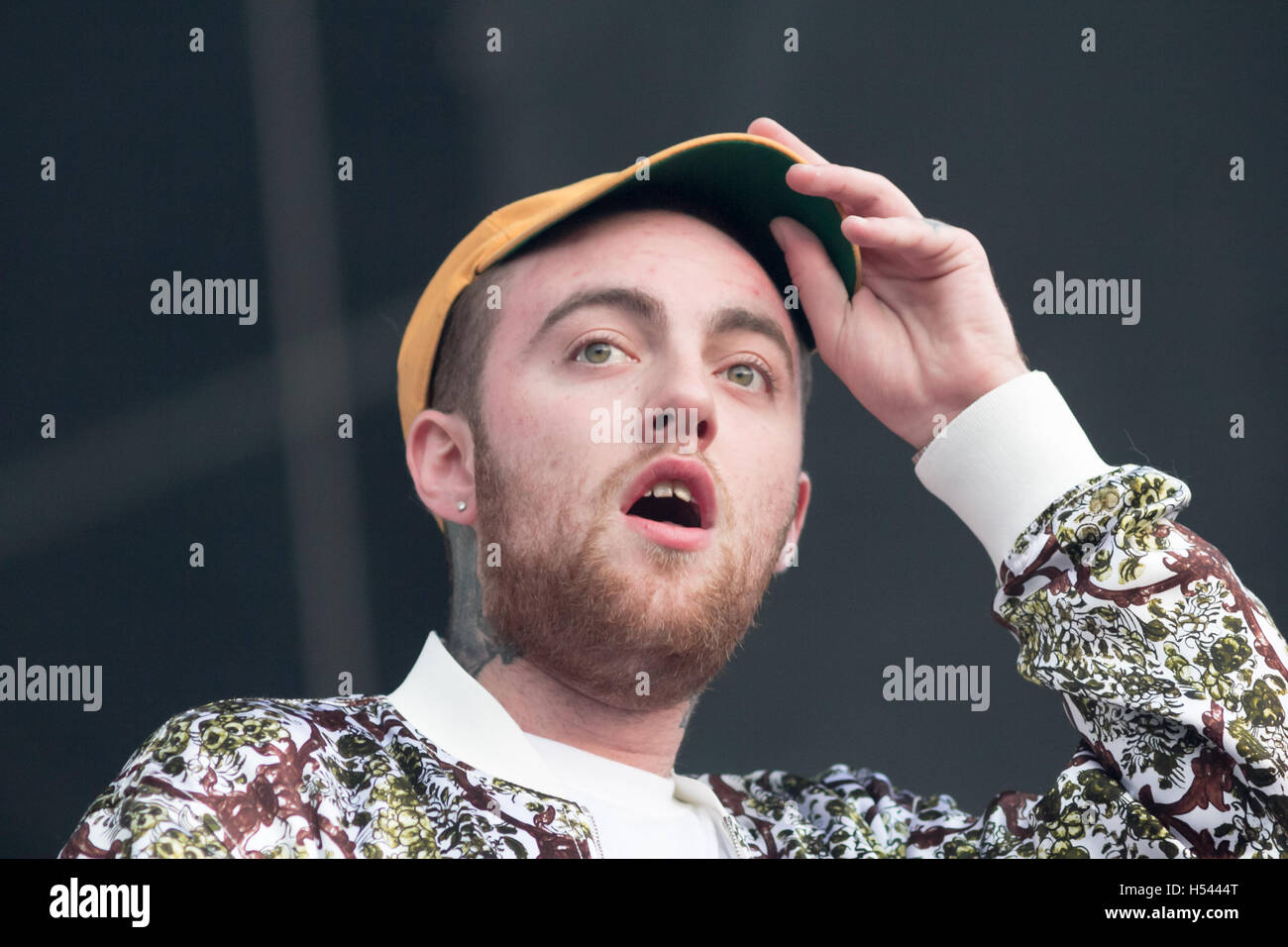Mac Miller performs at the Okeechobee Music and Arts Festival on March 5, 2016 in Okeechobee Florida Stock Photo