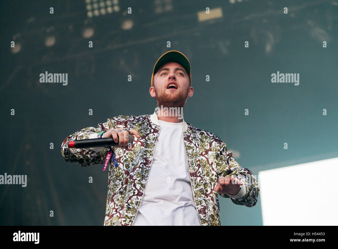 Mac Miller performs at the Okeechobee Music and Arts Festival on March 5, 2016 in Okeechobee Florida Stock Photo