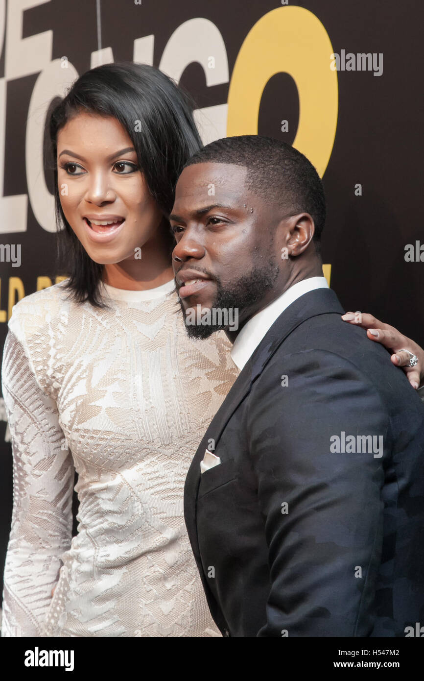 Kevin Hart and fiancee Eniko Parrish arriving on the Red Carpet of Ride