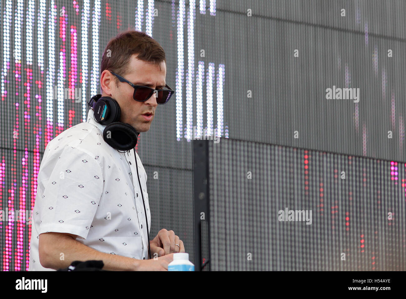 DJ Kaskade at the Sirius XM Music Lounge on March 18, 2016 at the 1 Hotel South Beach at the Private Beach Club in Miami Beach, Florida. Stock Photo