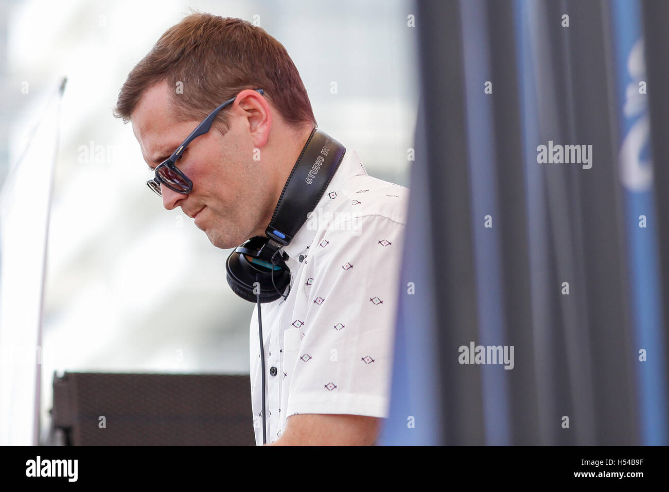 DJ Kaskade at the Sirius XM Music Lounge on March 18, 2016 at the 1 Hotel South Beach at the Private Beach Club in Miami Beach, Florida. Stock Photo
